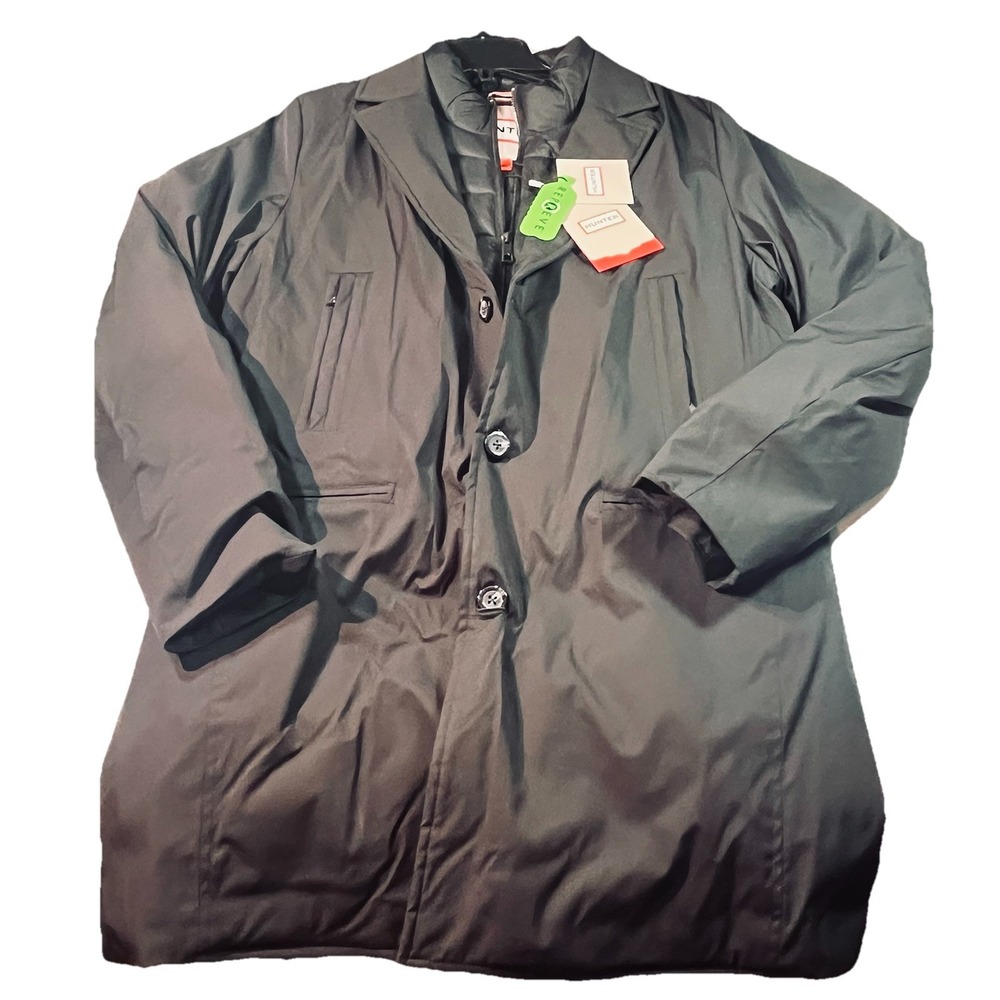 NWT Hunter Aldgate Water Repellent Blazer Coat Jacket w/Puffer Vest S Black/Noir